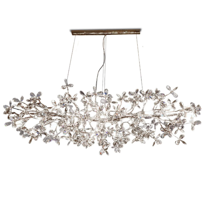 elevenpast chandelier light Champagne Crystal Floral Linear Chandelier – 17 Light Luxury Ceiling Light 8786.02.09