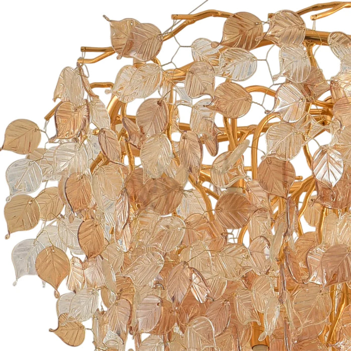 elevenpast Chandelier champagne Grand Cascade Crystal Leaf Chandelier – Champagne | Black 8787.10
