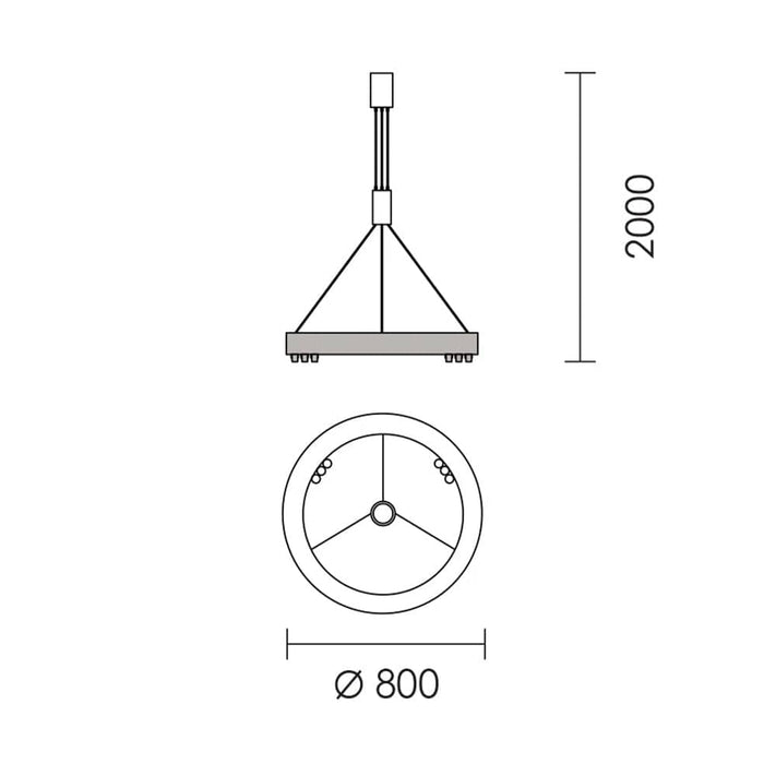 Spazio Monaco Round LED Pendant with 6 built in Spotlights - Black and Gold 8799.80 633710856072