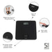 Brabantia Digital Bathroom Scale Battery Free Bathroom Scale - Dark Grey | Beige