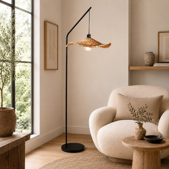 Akari Waverly Sculptural Woven Arch Floor Lamp