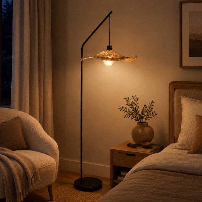 Akari Waverly Sculptural Woven Arch Floor Lamp