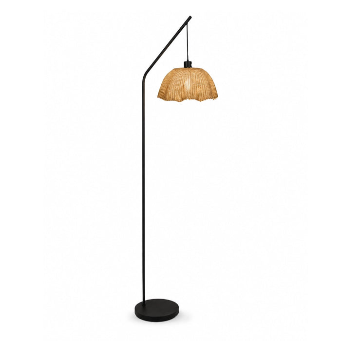 Akari Willa Scalloped Woven Arch Floor Lamp