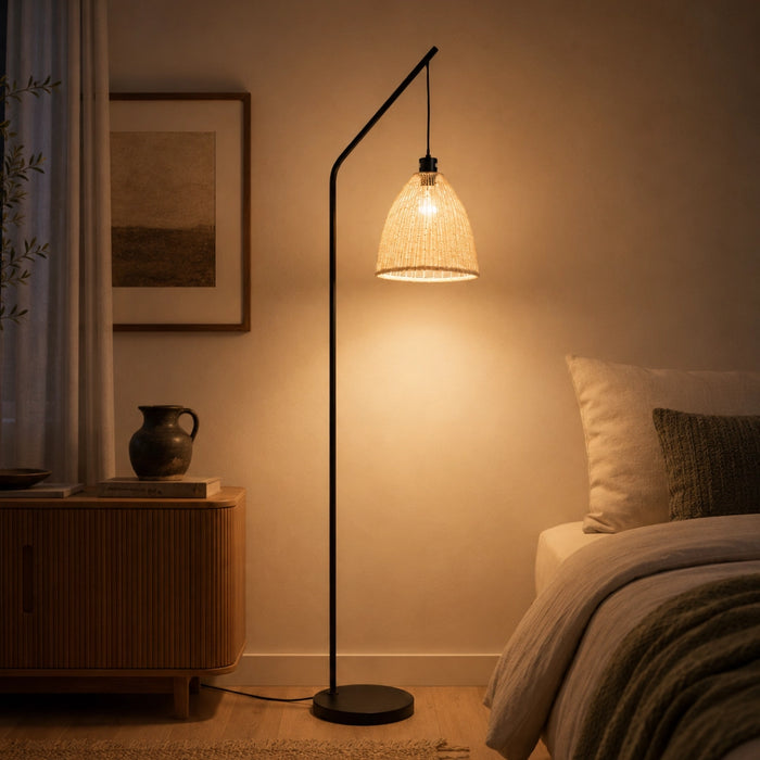 Akari Winslow Woven Bell Arch Floor Lamp