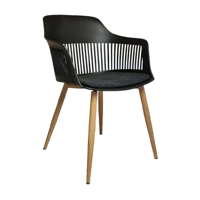 elevenpast Chairs Lyric Fabric Tub Chair - Ash Metal Legs