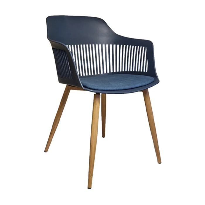 elevenpast Chairs Lyric Fabric Tub Chair - Ash Metal Legs