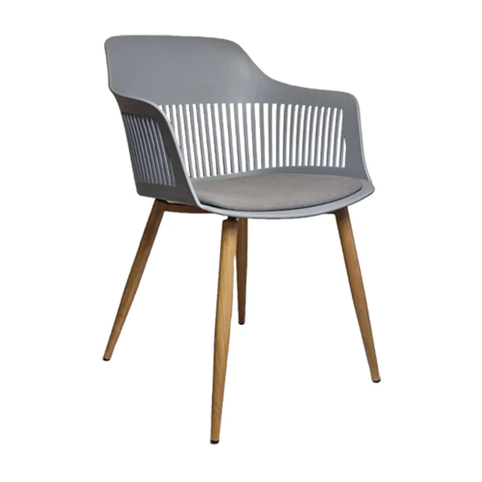 elevenpast Chairs Lyric Fabric Tub Chair - Ash Metal Legs