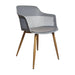 elevenpast Chairs Lyric Fabric Tub Chair - Ash Metal Legs