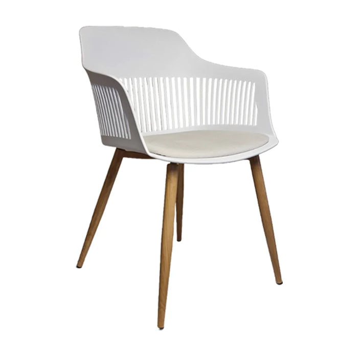 elevenpast Chairs Lyric Fabric Tub Chair - Ash Metal Legs