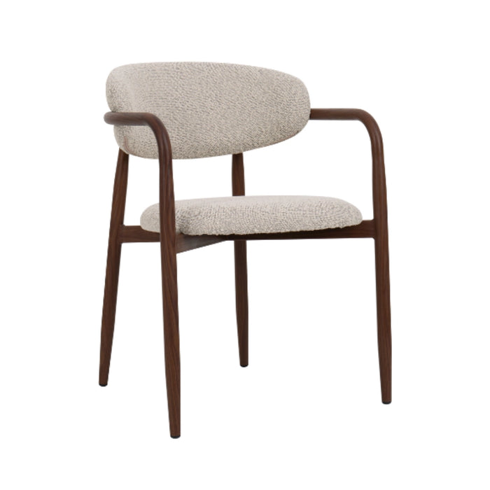 Lucien Arm Chair - Upholstered Fabric with Wood Look Finish