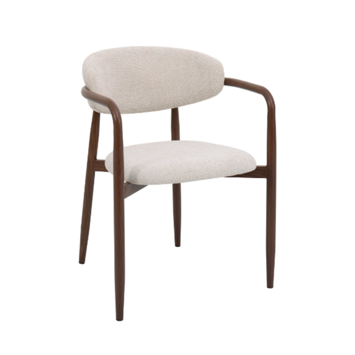 Lucien Arm Chair - Upholstered Fabric with Wood Look Finish
