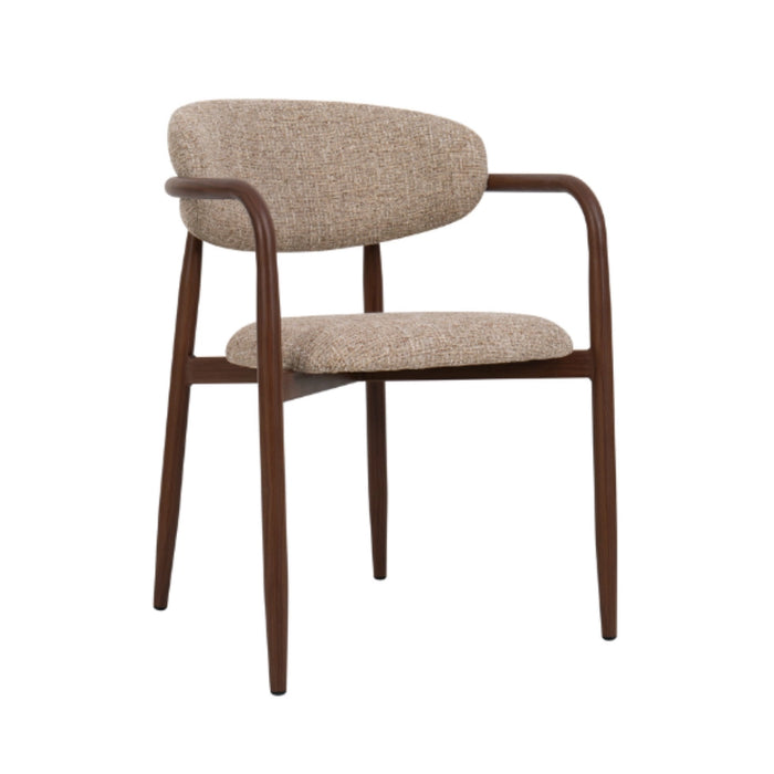 Lucien Arm Chair - Upholstered Fabric with Wood Look Finish