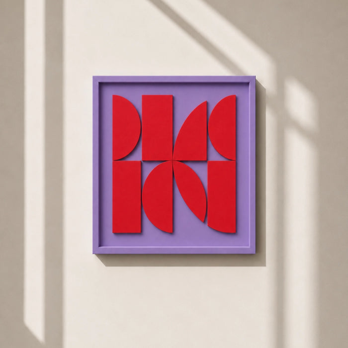 Axis Wooden Wall Art | Lilac Flame Red