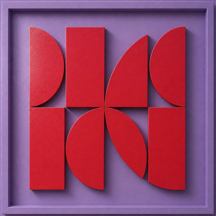 Axis Wooden Wall Art | Lilac Flame Red