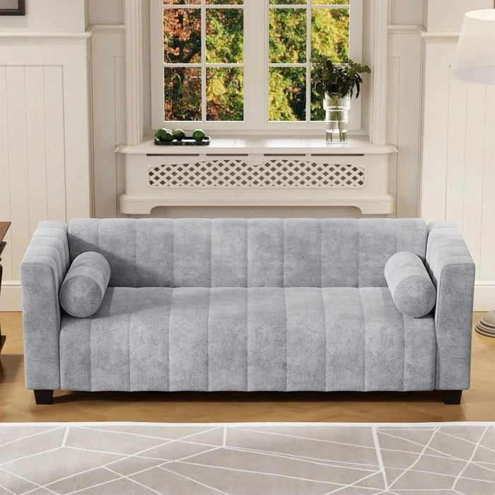 elevenpast sofa Geneva Upholstered Two or Three Seater Sofa - Light Grey | Dark Grey