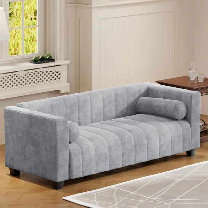 elevenpast sofa Geneva Upholstered Two or Three Seater Sofa - Light Grey | Dark Grey