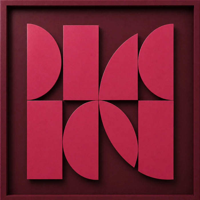 Axis Wooden Wall Art | Burgundy Pink