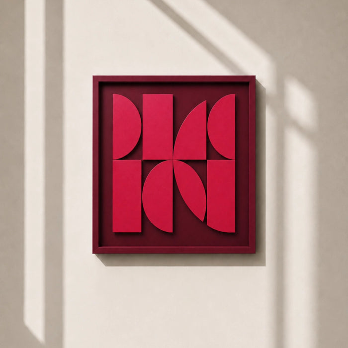 Axis Wooden Wall Art | Burgundy Pink