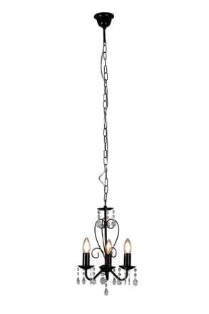 elevenpast Chandeliers Cleo Metal and Crystal Chandelier Light Black | Chrome | White