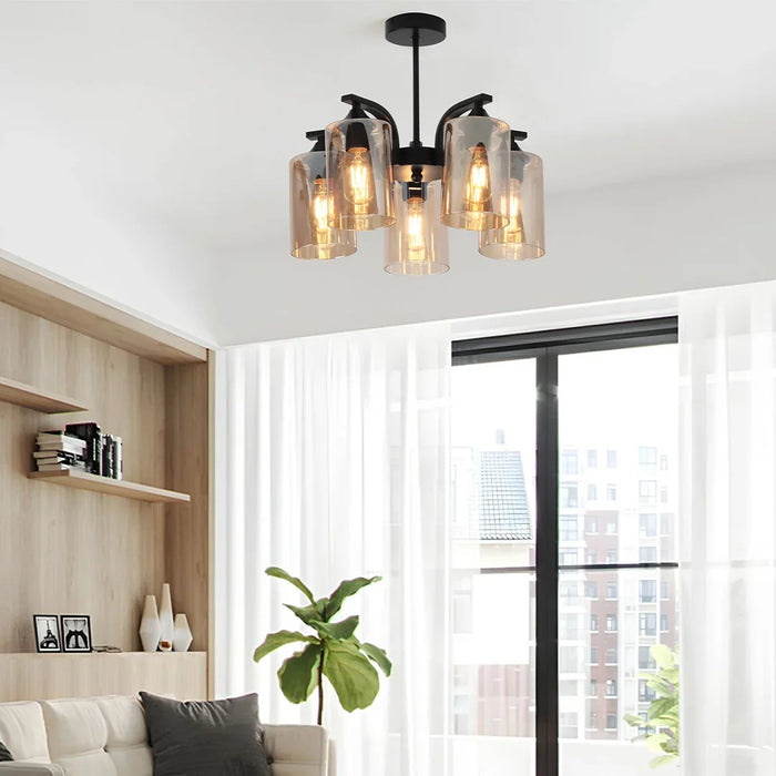 elevenpast Chandelier Foundry Metal and Glass Chandelier - 5 Light | 3 Light