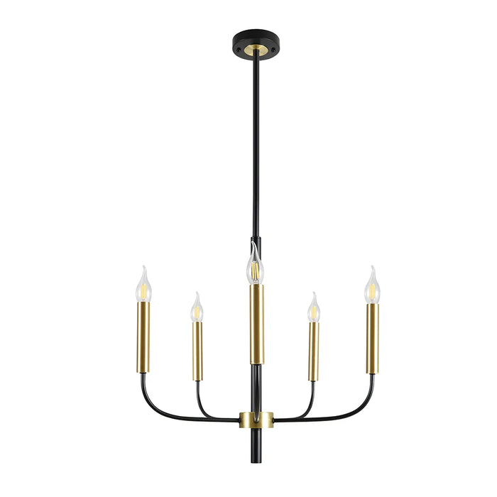 elevenpast Chandelier Regency Black and Gold Metal Chandelier - 5 Light | 10 Light