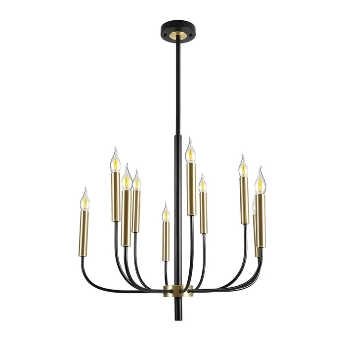 elevenpast Chandelier Regency Black and Gold Metal Chandelier - 5 Light | 10 Light