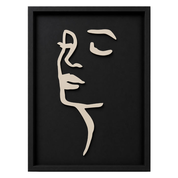 Chloe Wooden Wall Art | Black and Stone