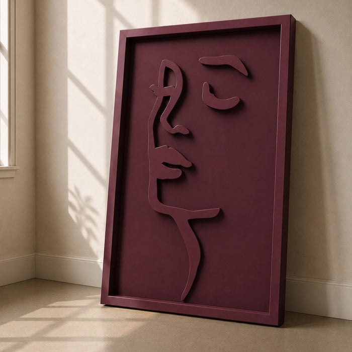 Chloe Wooden Wall Art | Burgundy