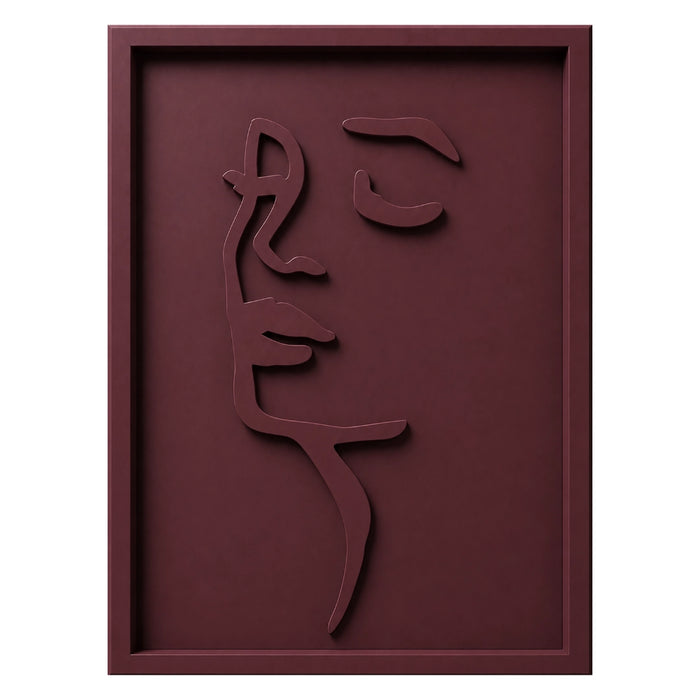 Chloe Wooden Wall Art | Burgundy