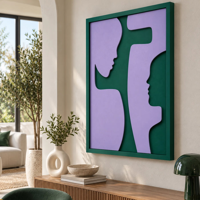 Confide Wooden Wall Art | Forest Green and Lilac