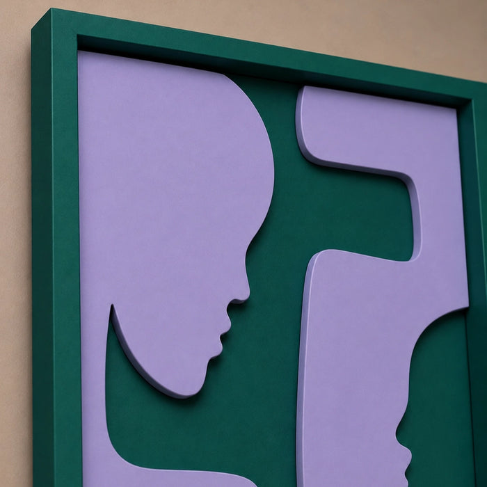Confide Wooden Wall Art | Forest Green and Lilac