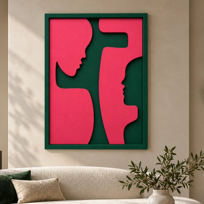 Confide Wooden Wall Art | Forest Green and Pink