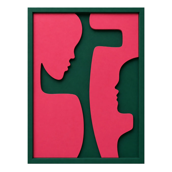 Confide Wooden Wall Art | Forest Green and Pink