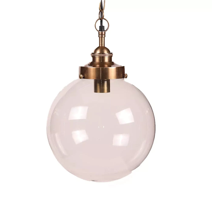 Celeste Glass Ball Hanging Lamp – Antique Brass | Antique Silver