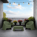 elevenpast Outdoor Chairs Montana 3-Piece Sculptural Indoor and Outdoor Patio Set – Green | Grey | Terracotta