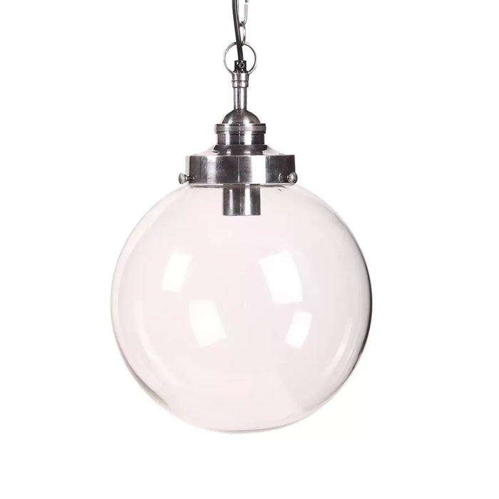 Celeste Glass Ball Hanging Lamp – Antique Brass | Antique Silver