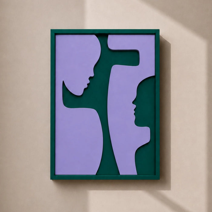 Confide Wooden Wall Art | Forest Green and Lilac