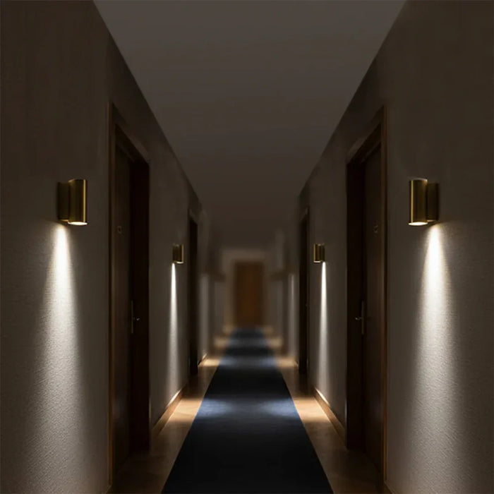 Spazio Wall Light Cylindro Up or Down Wall Light in Gold | Black | Graphite