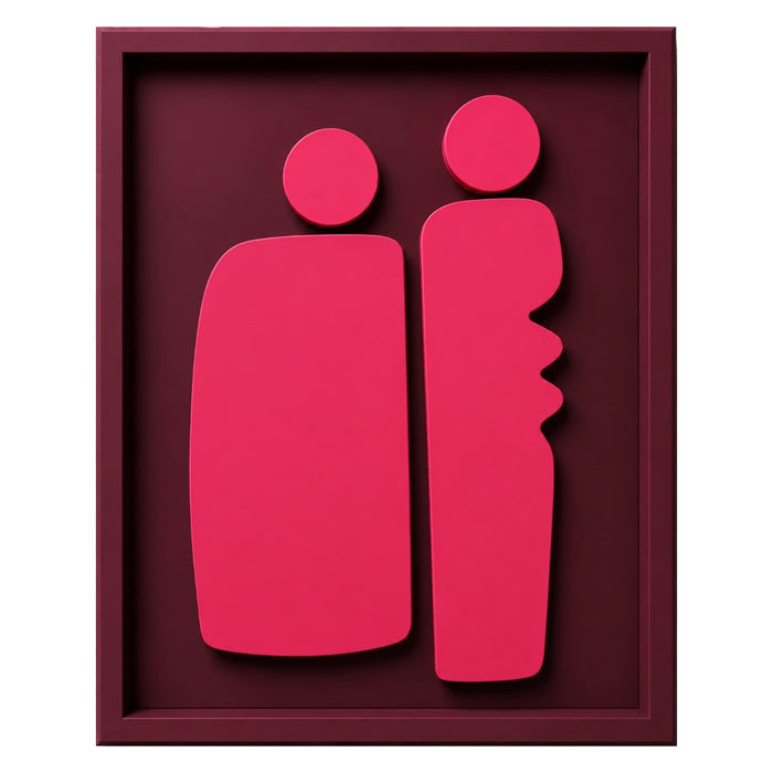 Duo Wooden Wall Art | Burgundy and Pink