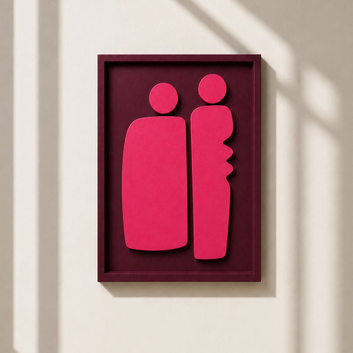 Duo Wooden Wall Art | Burgundy and Pink