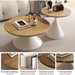 elevenpast Coffee Table Deora Wood and Metal Round Coffee Table Set in White | Black