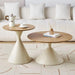 elevenpast Coffee Table Deora Wood and Metal Round Coffee Table Set in White | Black