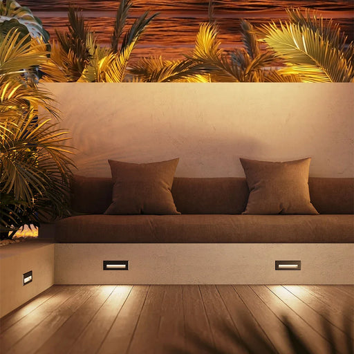 elevenpast LED footlight Slatted LED Step Light | 3CCT Outdoor Footlight - Black | White