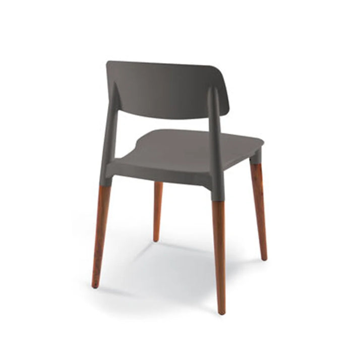 elevenpast Fresh Polyprop Chair with Solid Wood Legs - White | Black | Grey