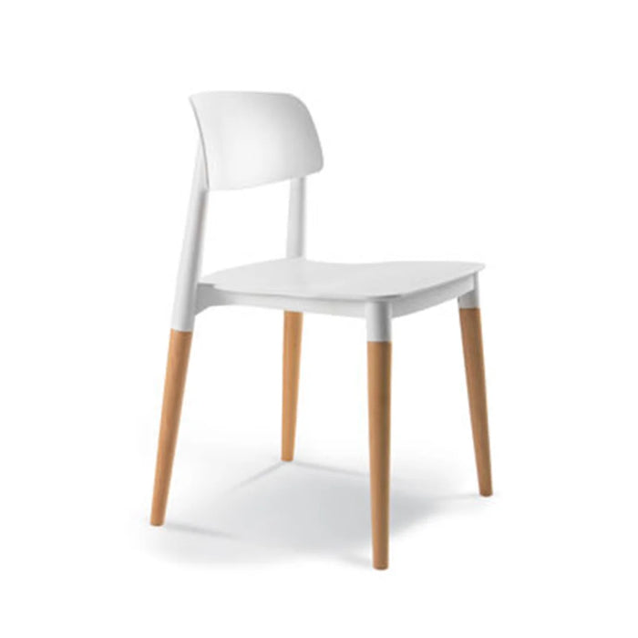 elevenpast Fresh Polyprop Chair with Solid Wood Legs - White | Black | Grey