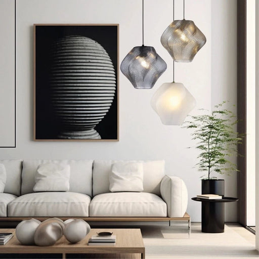 elevenpast pendant light Gelato Glass Pendant Light Small and Large in Amber | Smoke | Ice