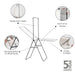 Brabantia drying rack HangOn Drying Rack 25 m + Centre Rod in White | Matt Black| Metallic Grey