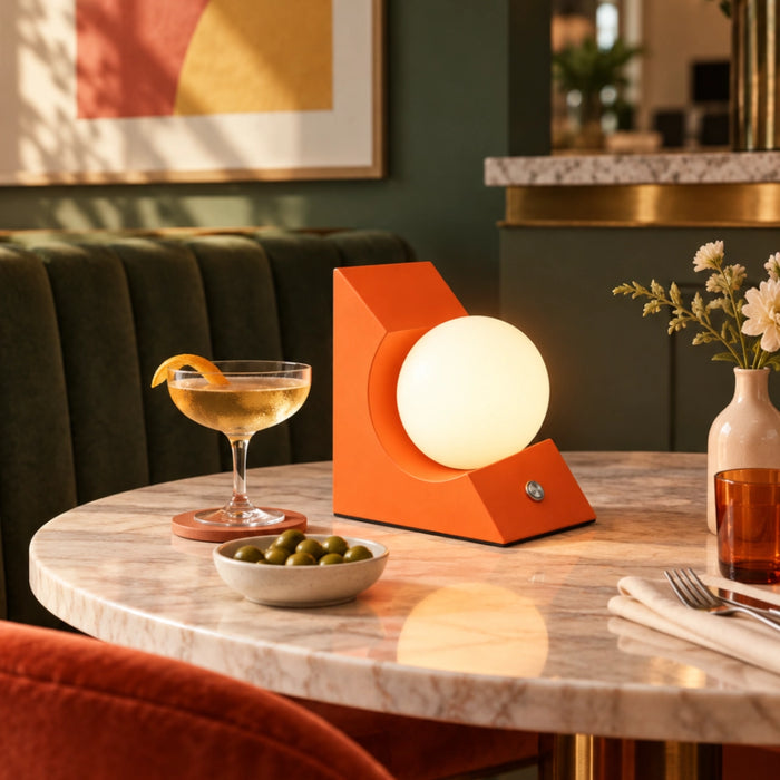 Jude Rechargeable Globe Lamp -  Wood | Blue | Orange | Green