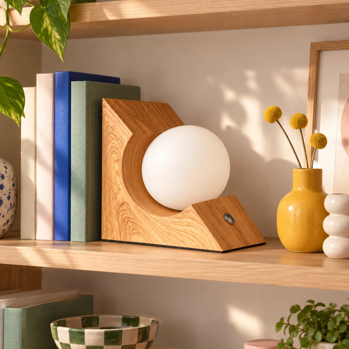 Jude Rechargeable Globe Lamp -  Wood | Blue | Orange | Green