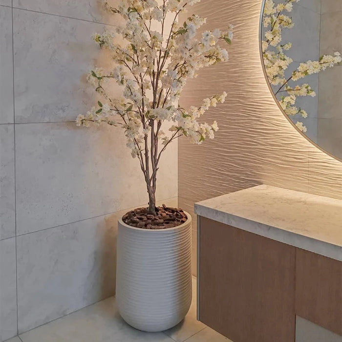 elevenpast Pots & Planters Lagoon Tall Japi Planter in Off White - 3 Sizes